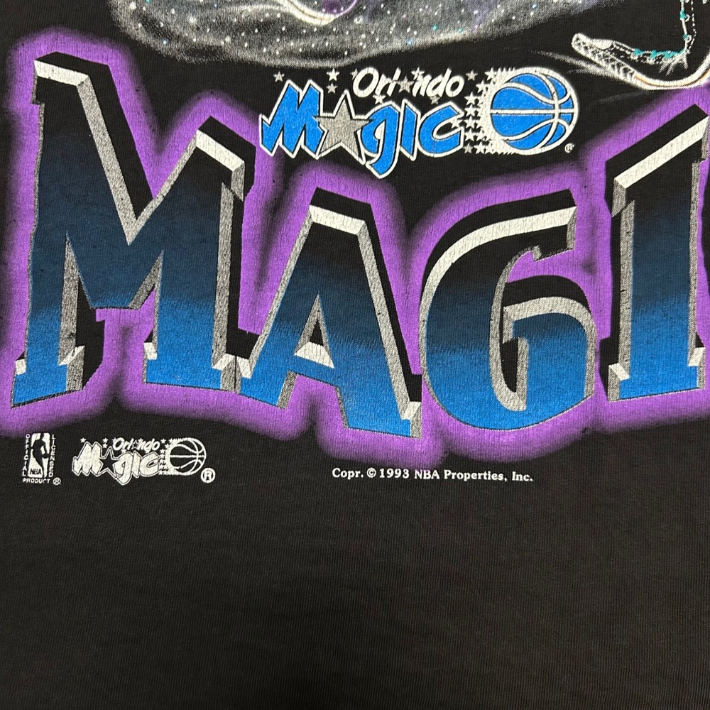 Vintage Orlando Magic Wizard Double Sided Tshirt Men Large Nutmeg Mills 1993 90s - Picture 11 of 11